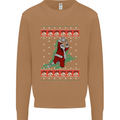 Basketball Santa Player Christmas Funny Mens Sweatshirt Jumper Caramel Latte