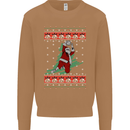 Basketball Santa Player Christmas Funny Mens Sweatshirt Jumper Caramel Latte