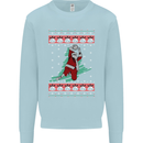 Basketball Santa Player Christmas Funny Mens Sweatshirt Jumper Light Blue