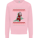Basketball Santa Player Christmas Funny Mens Sweatshirt Jumper Light Pink
