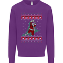 Basketball Santa Player Christmas Funny Mens Sweatshirt Jumper Purple