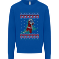 Basketball Santa Player Christmas Funny Mens Sweatshirt Jumper Royal Blue