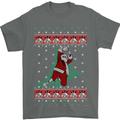 Basketball Santa Player Christmas Funny Mens T-Shirt Cotton Gildan Charcoal