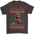 Basketball Santa Player Christmas Funny Mens T-Shirt Cotton Gildan Dark Chocolate