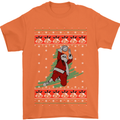 Basketball Santa Player Christmas Funny Mens T-Shirt Cotton Gildan Orange