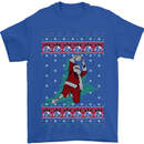 Basketball Santa Player Christmas Funny Mens T-Shirt Cotton Gildan Royal Blue