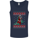 Basketball Santa Player Christmas Funny Mens Vest Tank Top Navy Blue