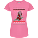 Basketball Santa Player Christmas Funny Womens Petite Cut T-Shirt Azalea