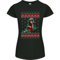 Basketball Santa Player Christmas Funny Womens Petite Cut T-Shirt Black
