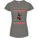 Basketball Santa Player Christmas Funny Womens Petite Cut T-Shirt Charcoal