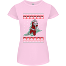 Basketball Santa Player Christmas Funny Womens Petite Cut T-Shirt Light Pink