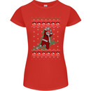 Basketball Santa Player Christmas Funny Womens Petite Cut T-Shirt Red