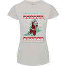 Basketball Santa Player Christmas Funny Womens Petite Cut T-Shirt Sports Grey
