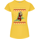 Basketball Santa Player Christmas Funny Womens Petite Cut T-Shirt Yellow