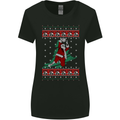 Basketball Santa Player Christmas Funny Womens Wider Cut T-Shirt Black
