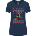 Basketball Santa Player Christmas Funny Womens Wider Cut T-Shirt Navy Blue