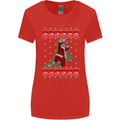 Basketball Santa Player Christmas Funny Womens Wider Cut T-Shirt Red