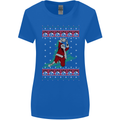Basketball Santa Player Christmas Funny Womens Wider Cut T-Shirt Royal Blue
