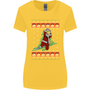 Basketball Santa Player Christmas Funny Womens Wider Cut T-Shirt Yellow