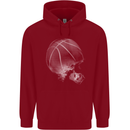 Basketball Skull Childrens Kids Hoodie Red