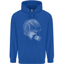 Basketball Skull Childrens Kids Hoodie Royal Blue