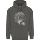 Basketball Skull Childrens Kids Hoodie Storm Grey