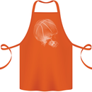 Basketball Skull Cotton Apron 100% Organic Orange