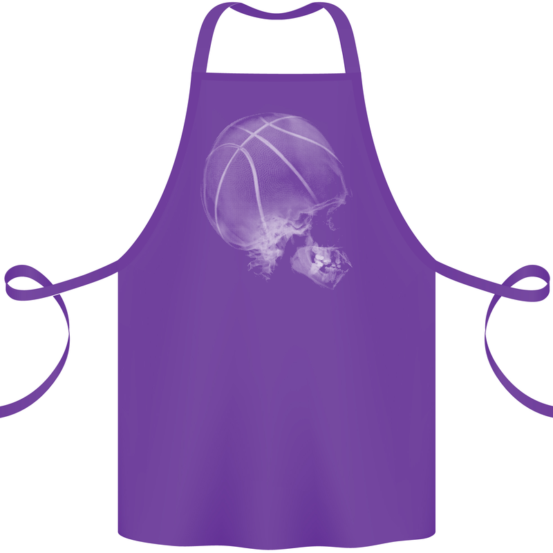 Basketball Skull Cotton Apron 100% Organic Purple