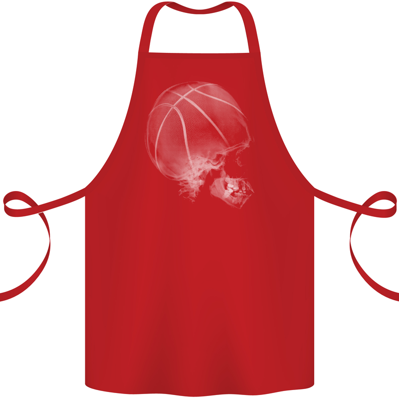 Basketball Skull Cotton Apron 100% Organic Red