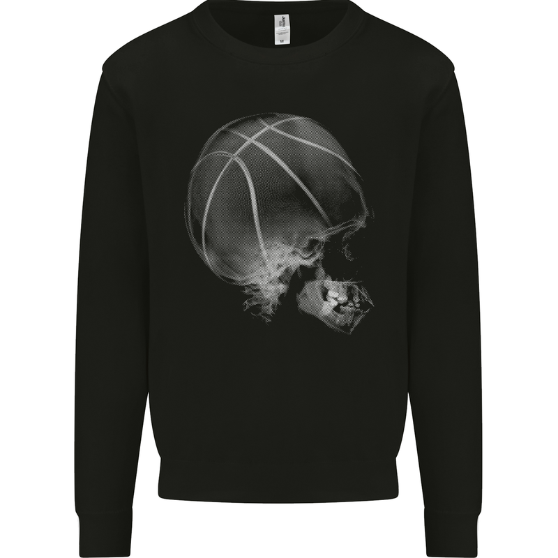 Basketball Skull Kids Sweatshirt Jumper Black