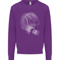 Basketball Skull Kids Sweatshirt Jumper Purple