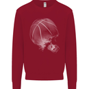 Basketball Skull Kids Sweatshirt Jumper Red