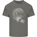 Basketball Skull Kids T-Shirt Childrens Charcoal