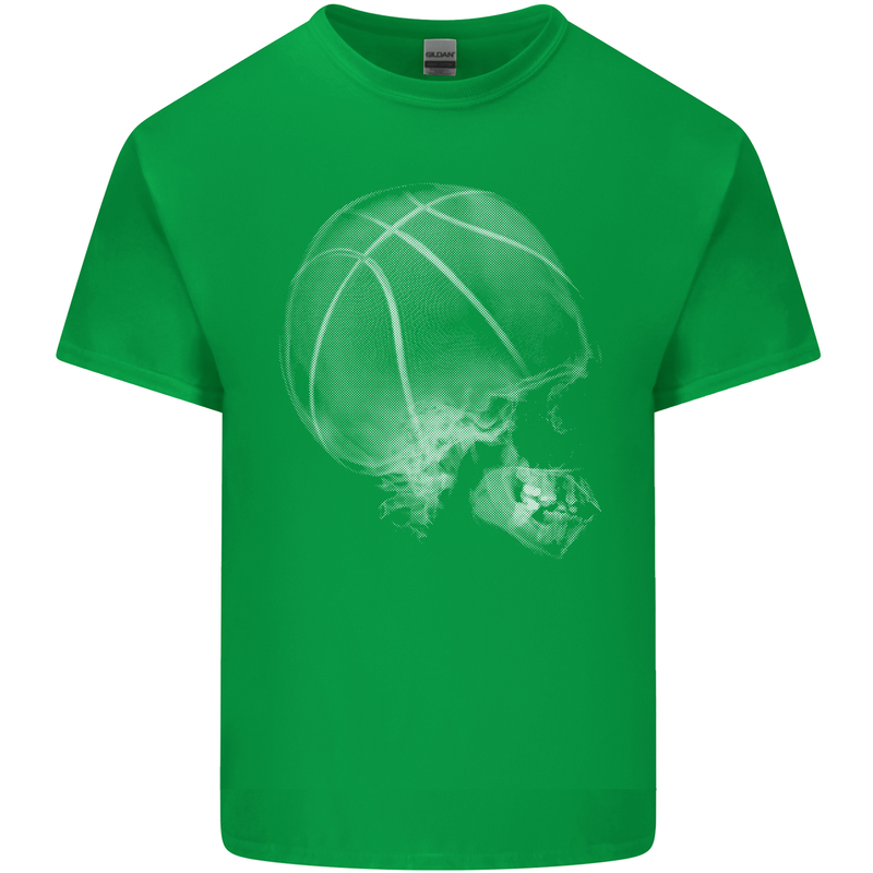Basketball Skull Kids T-Shirt Childrens Irish Green