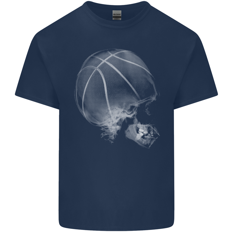 Basketball Skull Kids T-Shirt Childrens Navy Blue