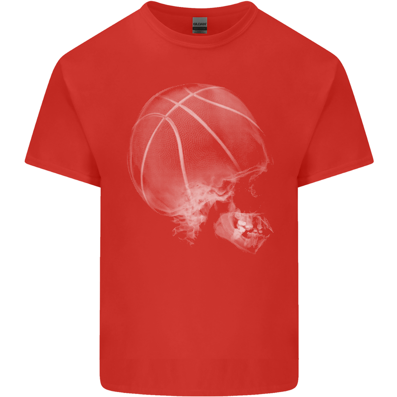 Basketball Skull Kids T-Shirt Childrens Red
