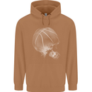 Basketball Skull Mens 80% Cotton Hoodie Caramel Latte