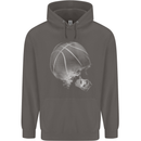 Basketball Skull Mens 80% Cotton Hoodie Charcoal