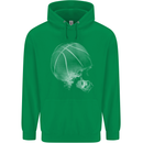 Basketball Skull Mens 80% Cotton Hoodie Irish Green