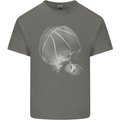 Basketball Skull Mens Cotton T-Shirt Tee Top Charcoal
