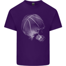 Basketball Skull Mens Cotton T-Shirt Tee Top Purple