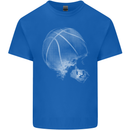 Basketball Skull Mens Cotton T-Shirt Tee Top Royal Blue
