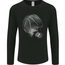 Basketball Skull Mens Long Sleeve T-Shirt Black