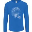 Basketball Skull Mens Long Sleeve T-Shirt Royal Blue