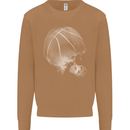 Basketball Skull Mens Sweatshirt Jumper Caramel Latte