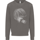 Basketball Skull Mens Sweatshirt Jumper Charcoal