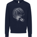 Basketball Skull Mens Sweatshirt Jumper Navy Blue