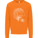 Basketball Skull Mens Sweatshirt Jumper Orange