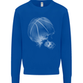 Basketball Skull Mens Sweatshirt Jumper Royal Blue