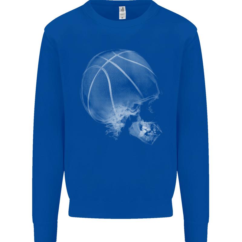 Basketball Skull Mens Sweatshirt Jumper Royal Blue